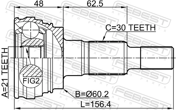 FEBEST 3410-PANR Joint Kit, drive shaft