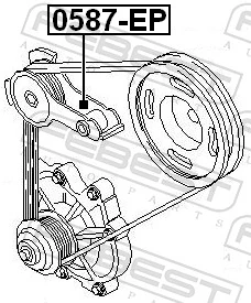 Tensioner Pulley, V-ribbed belt 0587-EP