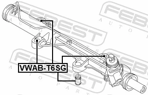 Mounting, steering gear VWAB-T6SG