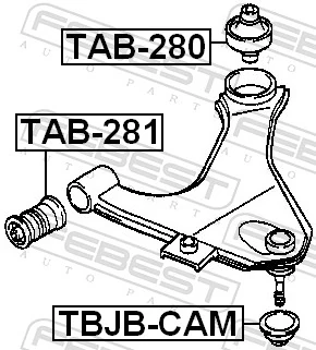 Mounting, control/trailing arm TAB-280