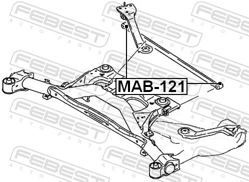 FEBEST MAB-121 Mounting, control/trailing arm