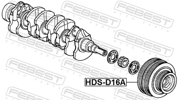 FEBEST HDS-D16A Belt Pulley, crankshaft