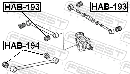 FEBEST HAB-193 Mounting, control/trailing arm