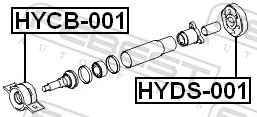 Bearing, propshaft centre bearing HYCB-001