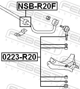Mounting, stabiliser bar NSB-R20F