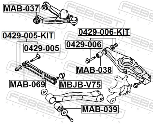 FEBEST 0429-006-KIT Camber Correction Screw Set