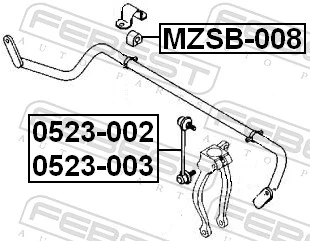 Mounting, stabiliser bar MZSB-008