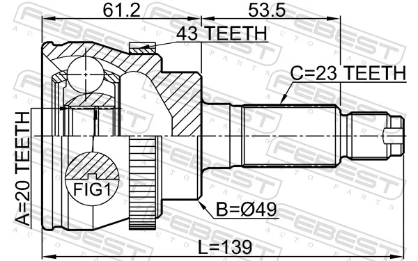 Joint Kit, drive shaft 1810-AGIA43