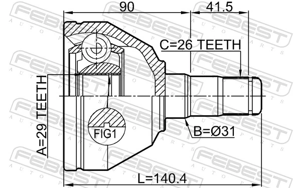 Joint Kit, drive shaft 2711-XC90WDLH