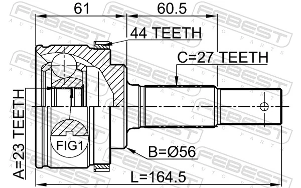 FEBEST 0210-P12QG18A44 Joint Kit, drive shaft