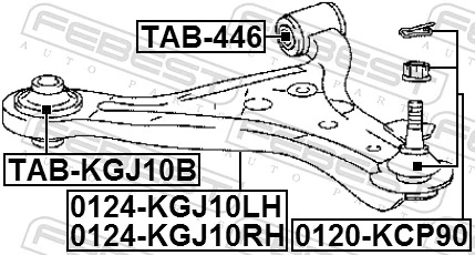 Mounting, control/trailing arm TAB-KGJ10B