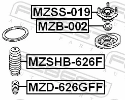 Rolling Bearing, suspension strut support mount MZB-002
