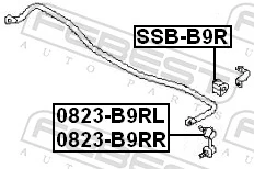 FEBEST 0823-B9RL Link/Coupling Rod, stabiliser bar