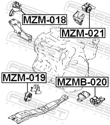 Mounting, engine MZM-019