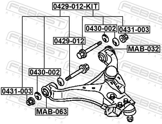 FEBEST 0429-012-KIT Camber Correction Screw Set