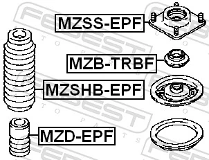 Rolling Bearing, suspension strut support mount MZB-TRBF