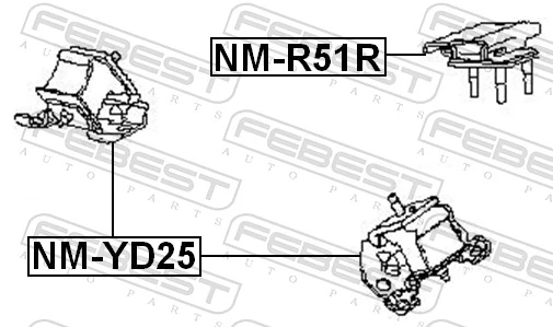 Mounting, engine NM-R51R