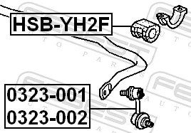 FEBEST HSB-YH2F Mounting, stabiliser bar