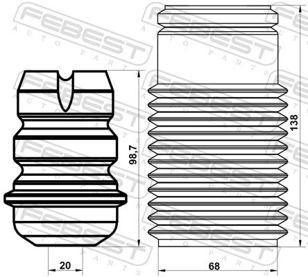 FEBEST PGSHB-5008F-KIT Dust Cover Kit, shock absorber