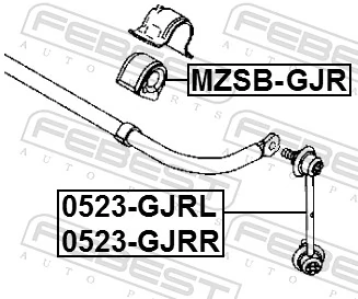FEBEST MZSB-GJR Mounting, stabiliser bar