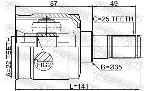 FEBEST 1211-GETMT Joint Kit, drive shaft