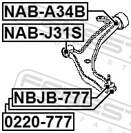 Mounting, control/trailing arm NAB-A34B