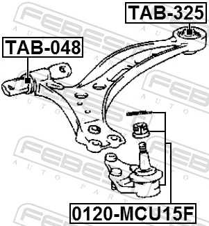 Mounting, control/trailing arm TAB-325