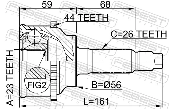 Joint Kit, drive shaft 0510-FRA44