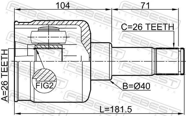 半轴接头组件 2111-FY26LH