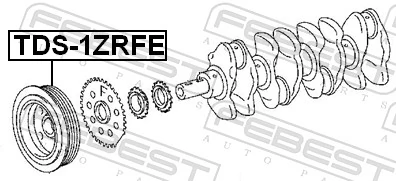 Belt Pulley, crankshaft TDS-1ZRFE