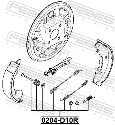 Accessory Kit, parking brake shoes 0204-D10R-KIT