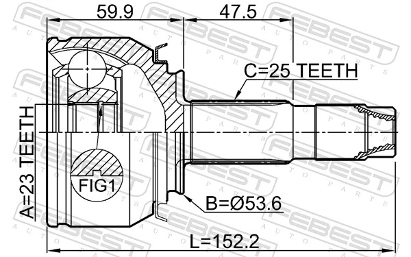 FEBEST 1810-MOK Joint Kit, drive shaft