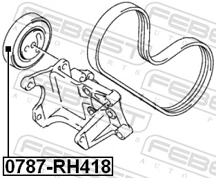 Tensioner Pulley, V-ribbed belt 0787-RH418