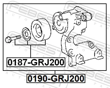 Tensioner Pulley, V-ribbed belt 0187-GRJ200
