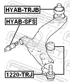 Mounting, control/trailing arm HYAB-TRJB
