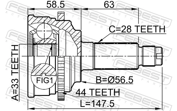 Joint Kit, drive shaft 0510-M6A44