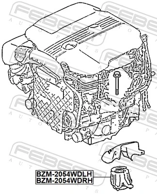 Mounting, engine BZM-2054WDRH