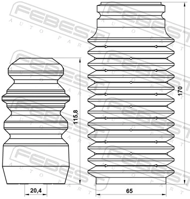 FEBEST FDSHB-MONIIIR-KIT Dust Cover Kit, shock absorber