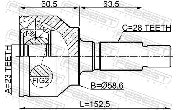 Joint Kit, drive shaft 0510-BLAT