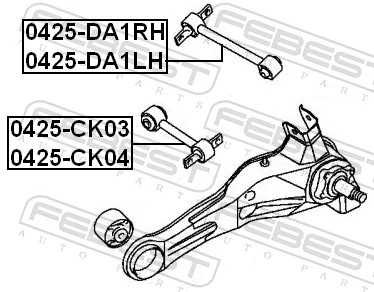 Control/Trailing Arm, wheel suspension 0425-DA1LH