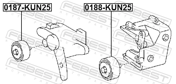 Tensioner Pulley, V-ribbed belt 0187-KUN25
