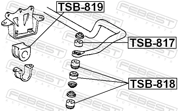 FEBEST TSB-817 Mounting, axle strut