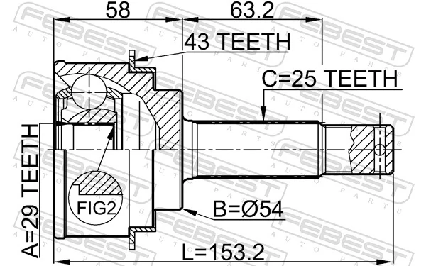 Joint Kit, drive shaft 0410-H76A43