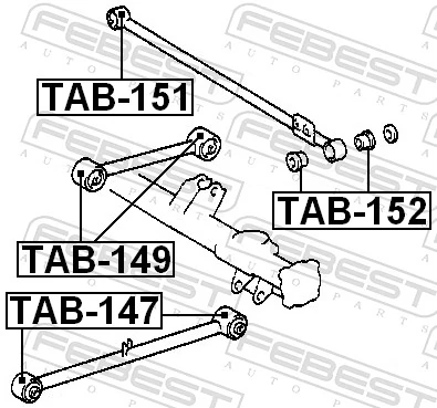 FEBEST TAB-147 Mounting, control/trailing arm