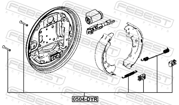 Accessory Kit, parking brake shoes 0504-DYR