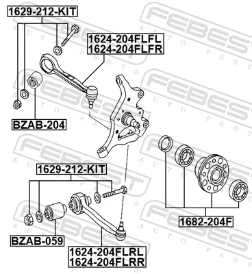 Control/Trailing Arm, wheel suspension 1624-204FLFR