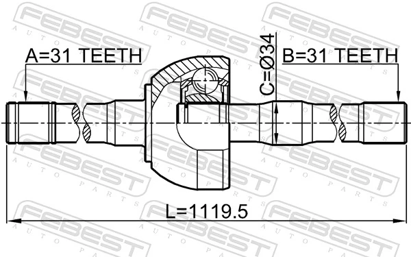 FEBEST 0214-Y61LH Drive Shaft