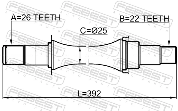 FEBEST 0712-AZG412 Drive Shaft