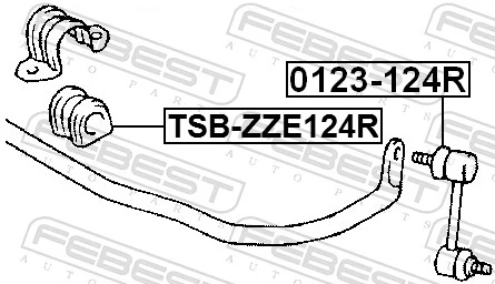 FEBEST TSB-ZZE124R Mounting, stabiliser bar