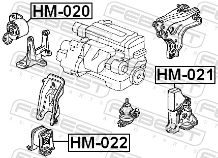 FEBEST HM-022 Mounting, engine